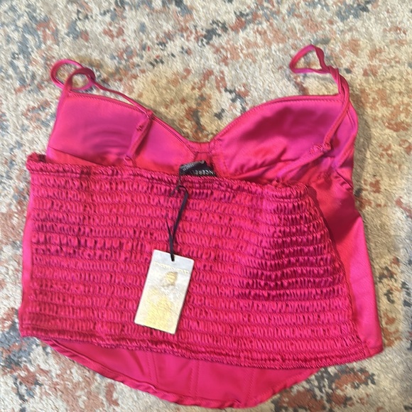 Pink Satin 2 Piece Jumpsuit Set Size Large - Picture 4 of 5